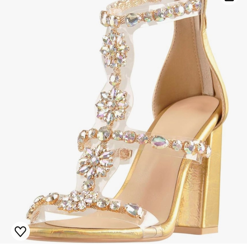 Clear Strappy Rhinestones Gladiator Heels